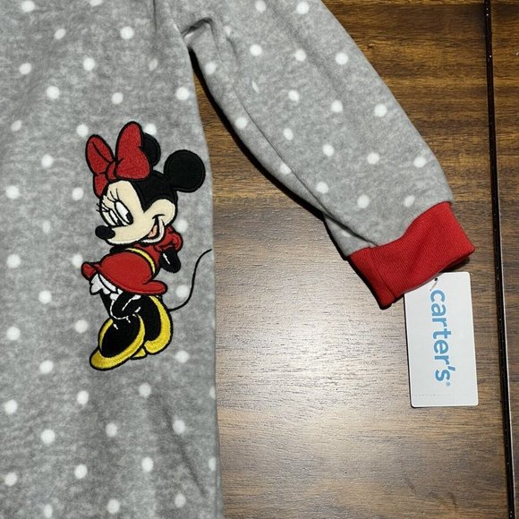 Baby 1-Piece Minnie Mouse Fleece Footie Pajamas - Picture 4 of 4